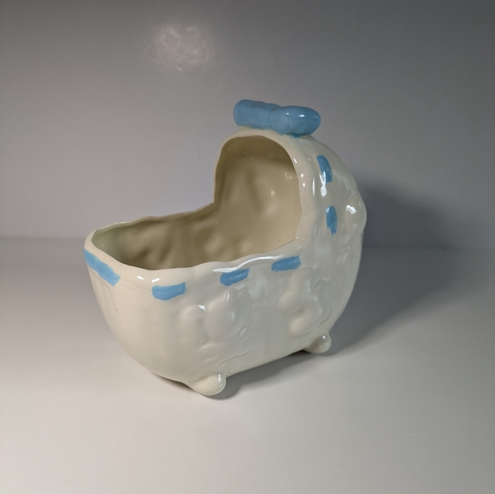 Vintage Baby Boy Ceramic Planter Vase Nursery Decor